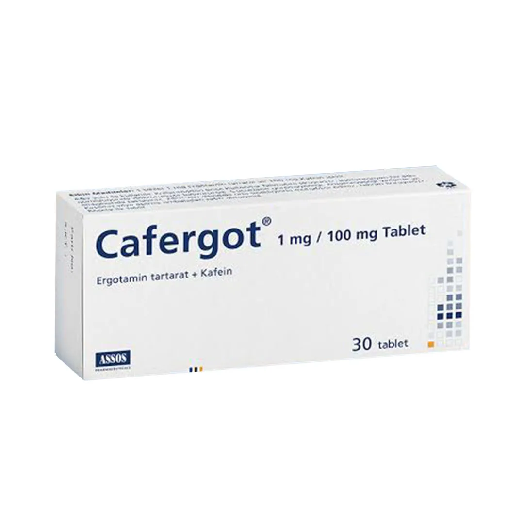 قرص کافرگوت Cafergot برای درمان حملات میگرن قرص کافرگوت ارگوتامین ۱ میلیگرم و کافئین ۱۰۰ میلیگرم